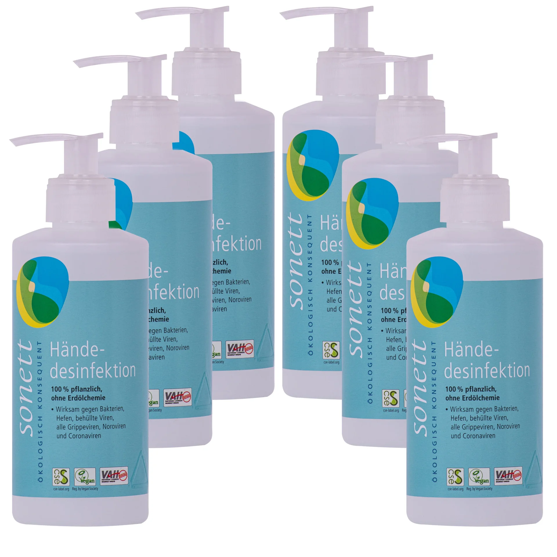 "Handdesinfectie 300 ml, handdesinfectie dispenser, 6 x 300 ml, handdesinfectiemiddel image"