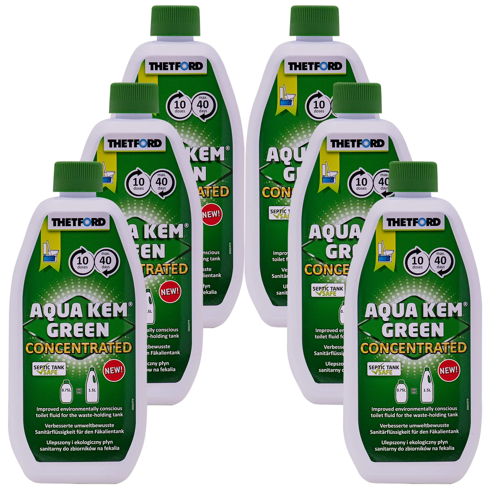 "Camping toilet vloeistof, chemisch toilet vloeistof, toilet vloeistof, 6 x 0,75 Liter Konzentrat image"