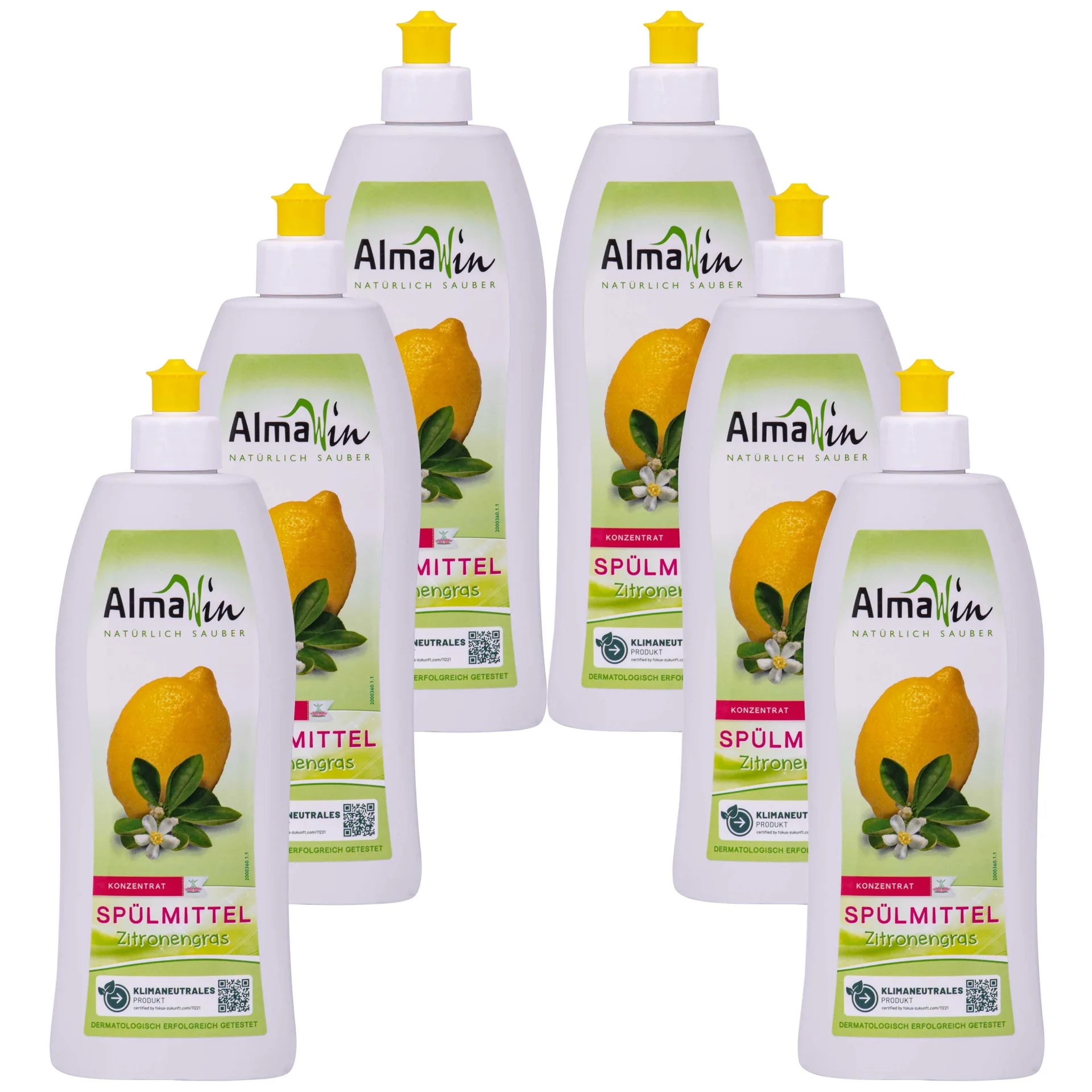 "Afwasmiddel citroengras, 6 x 500 ml, natuurlijk afwasmiddel, ecologisch afwasmiddel image"