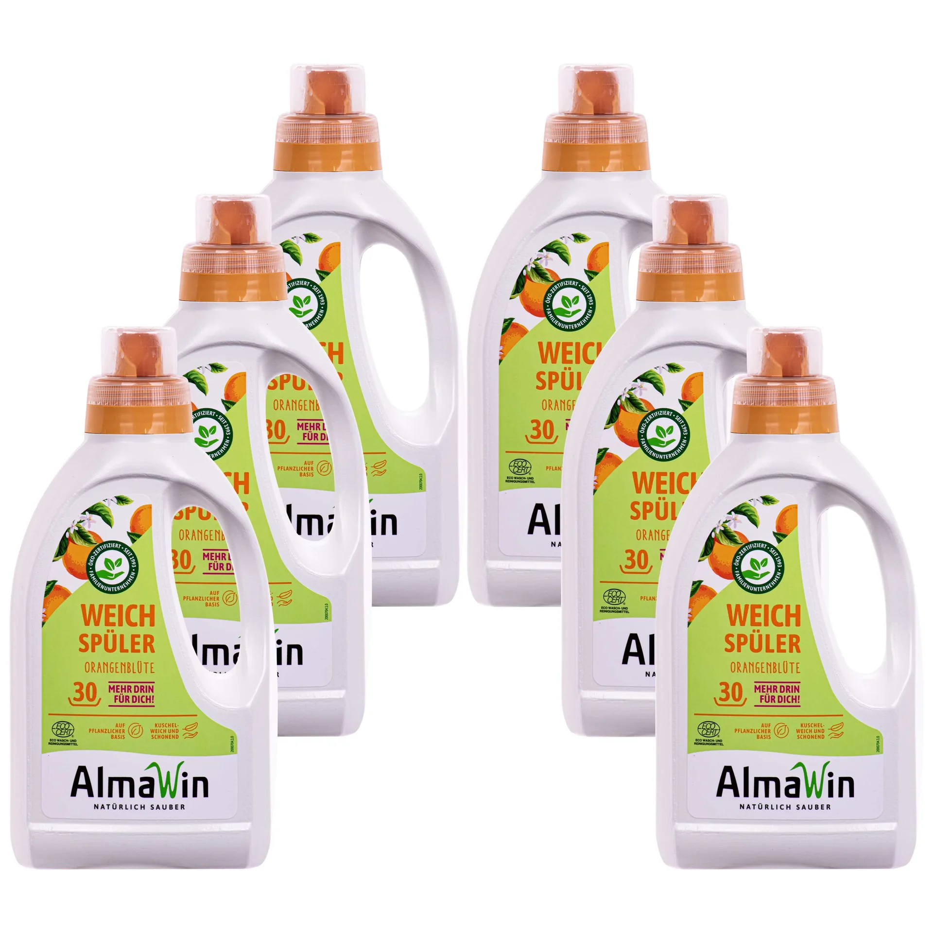 "Wasverzachter 6 x 750 ml, sinaasappelbloesem, natuurlijke wasverzachter image"