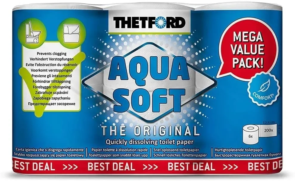 "Toiletpapier, Aqua Soft, 1 Packung = 6 Rollen, zacht toiletpapier image"