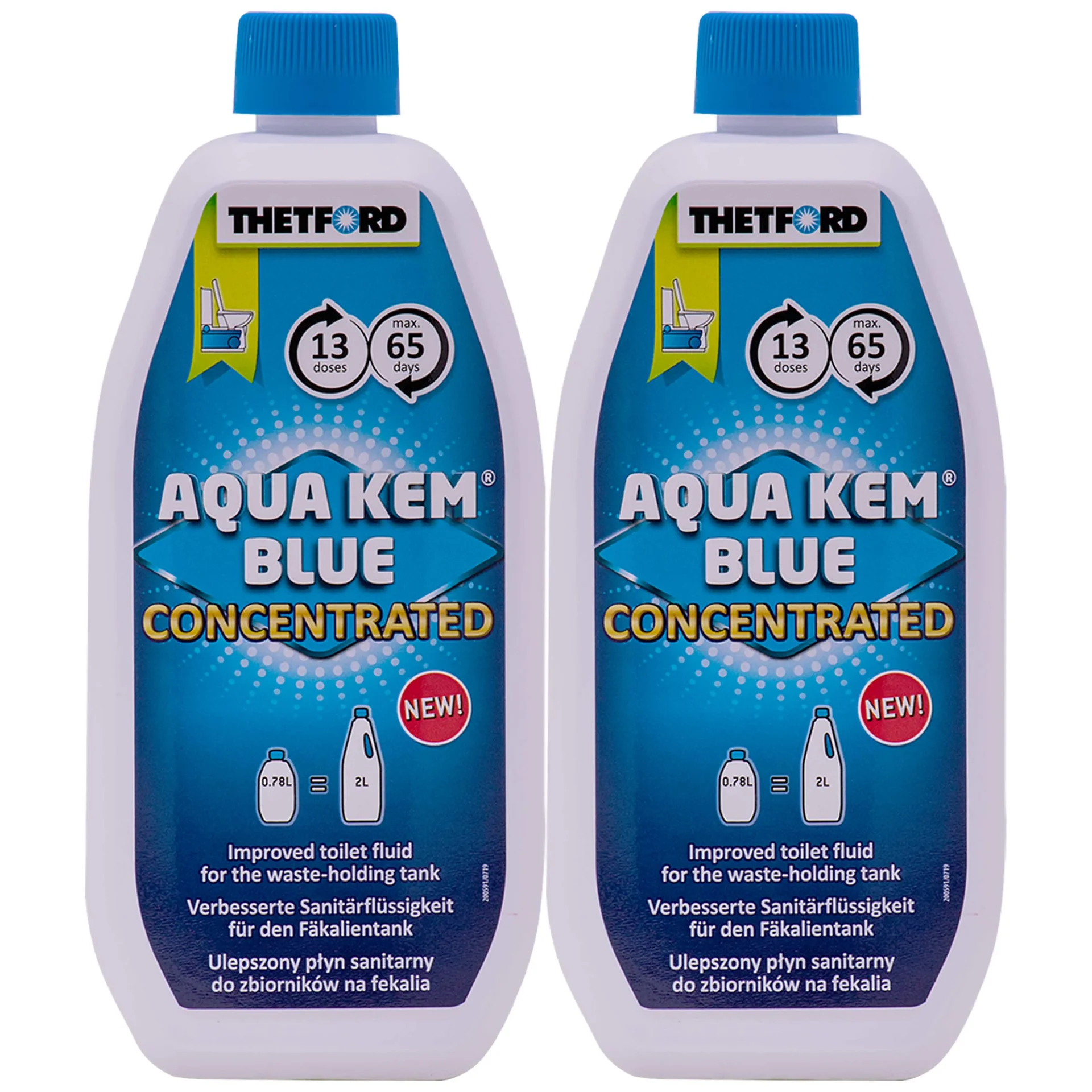 "Toiletvloeistof, 2 x 0,78 Liter concentraat, camping toilet vloeistof image"
