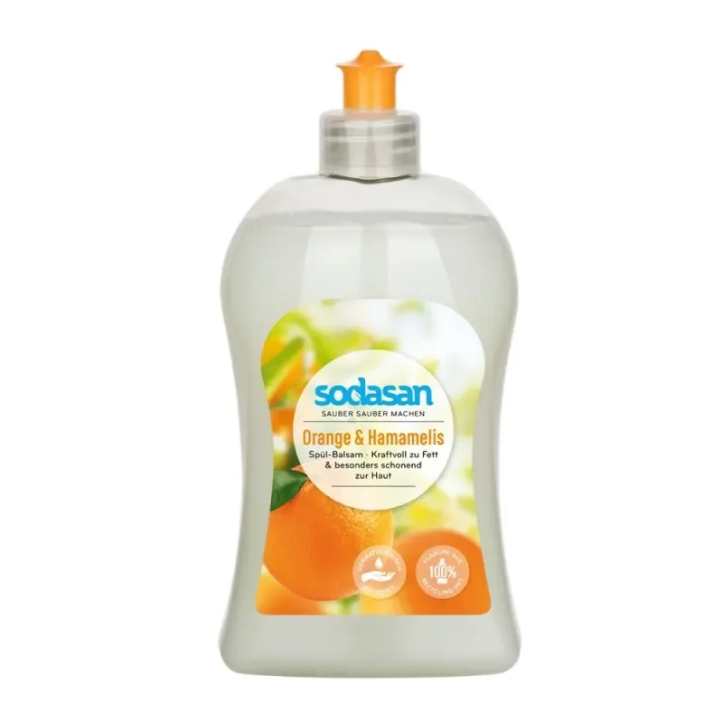 Afwasmiddel, natuurlijk afwasmiddel, sinaasappel, SODASAN 500 ml