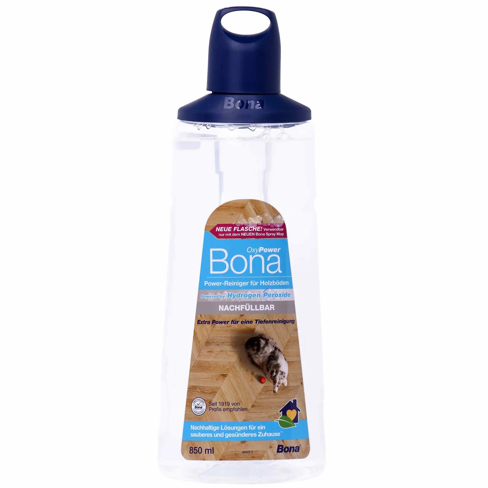 "Bona houten vloerreiniger 0,85 liter, OxyPower reiniger, navulling voor houten vloeren image"