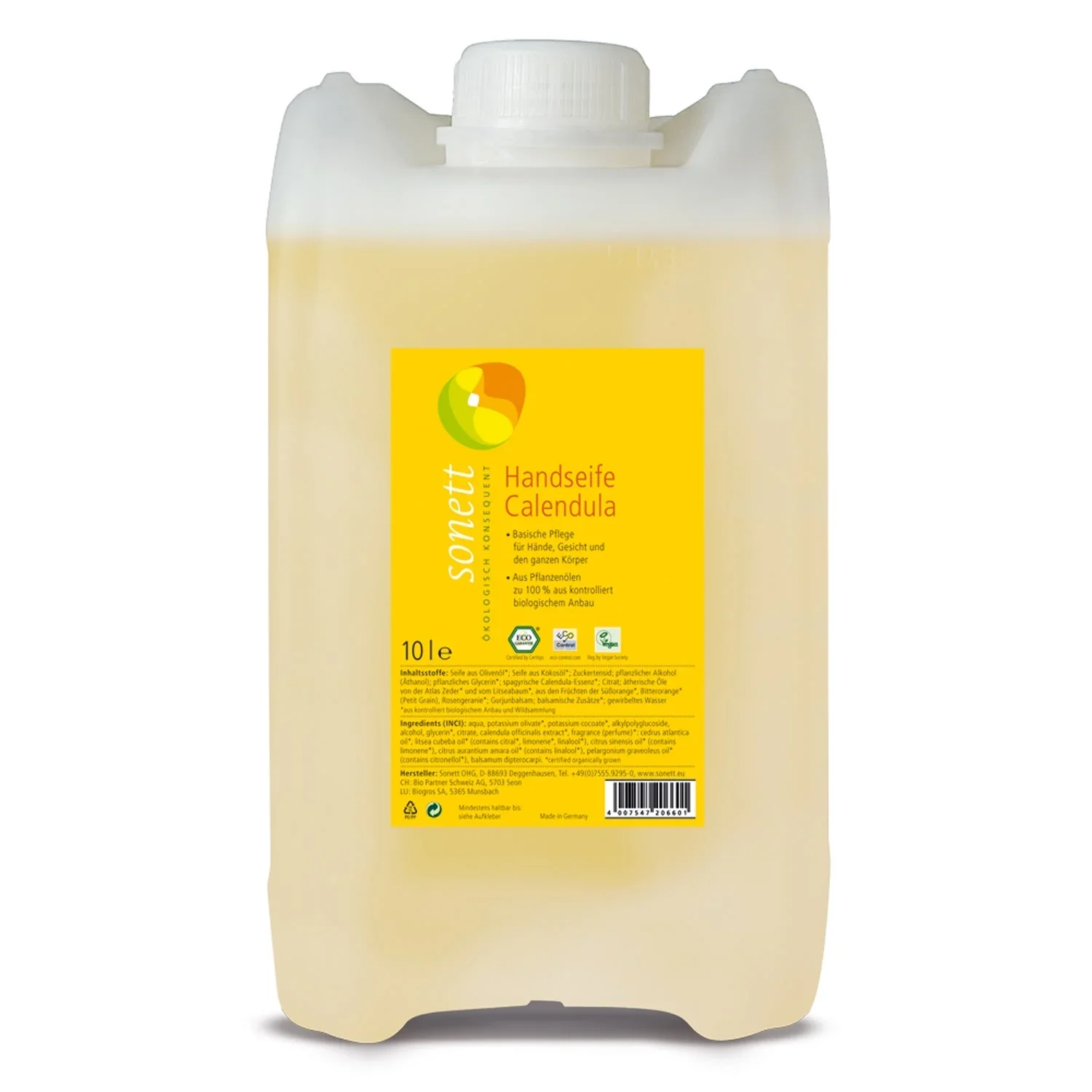 "Handzeep navulverpakking, Handzeep Calendula 2 x 10 Liter, handzeep ecologisch image"