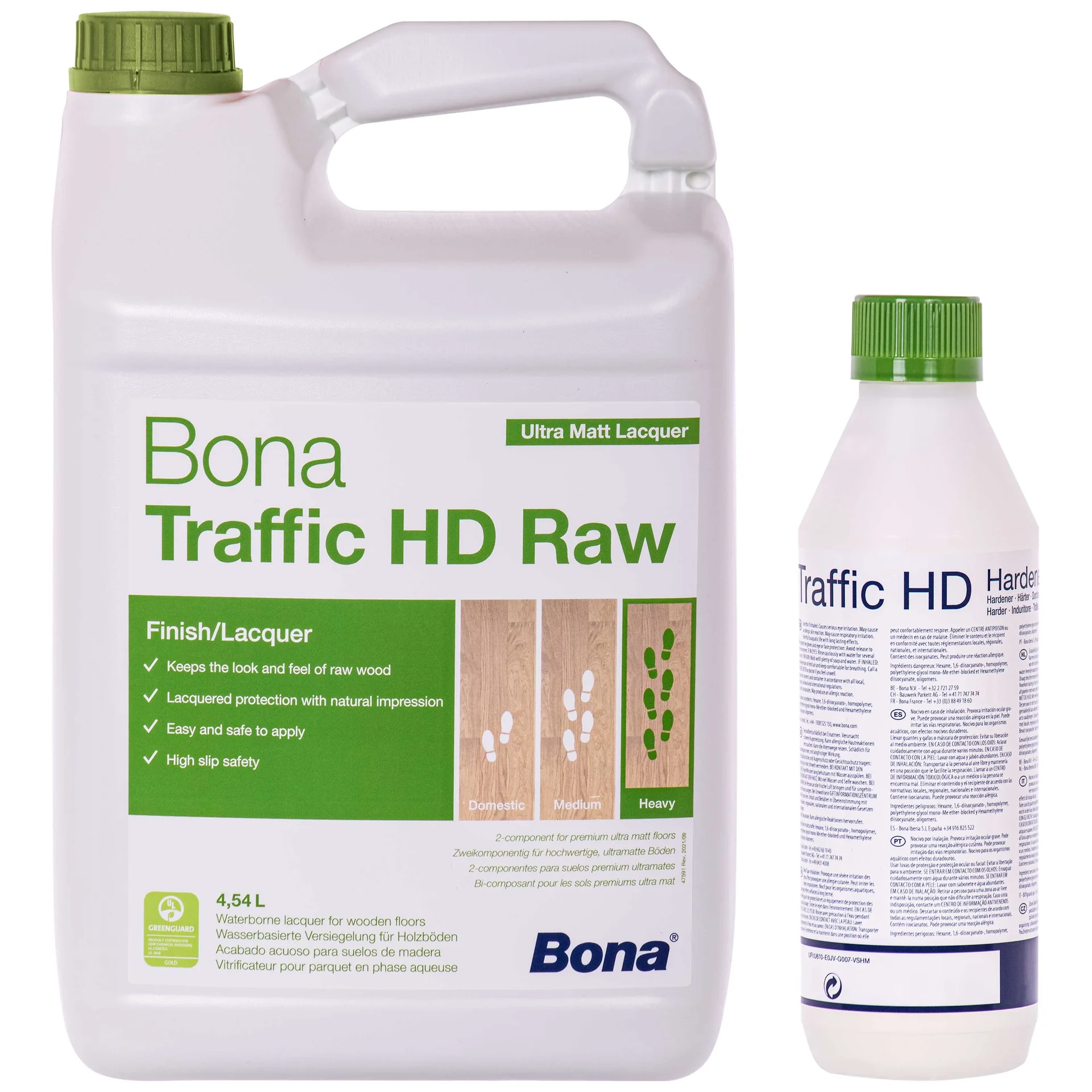 "Bona Traffic HD Raw 5 Liter, Parketlak, Natural glans, 4,54 L + 0,41 L HD Härter image"