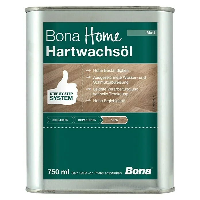 Hardwaxolie mat, 750 ml, parketolie, houten vloer olie