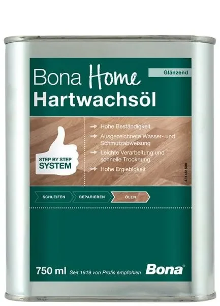 "Hardwax olie glanzend, BONA Home, 750 ml, parket olie, olie voor houten vloer image"