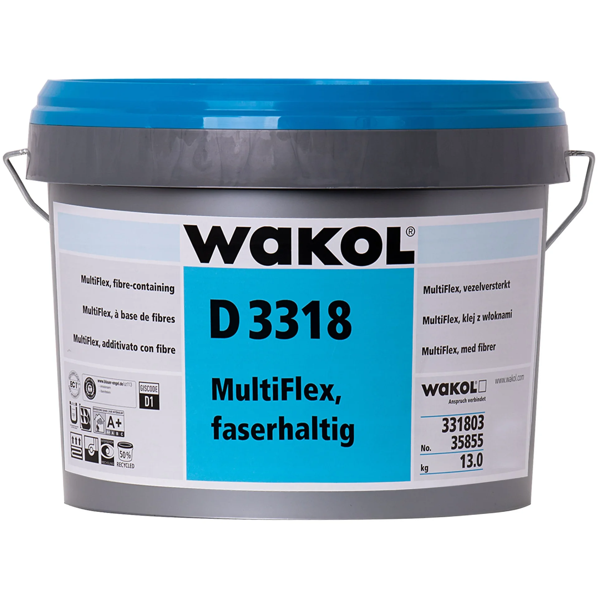 "Wakol D 3318 MultiFlex faserhaltig 13kg, elastische parketlijm, vloerlijm image"