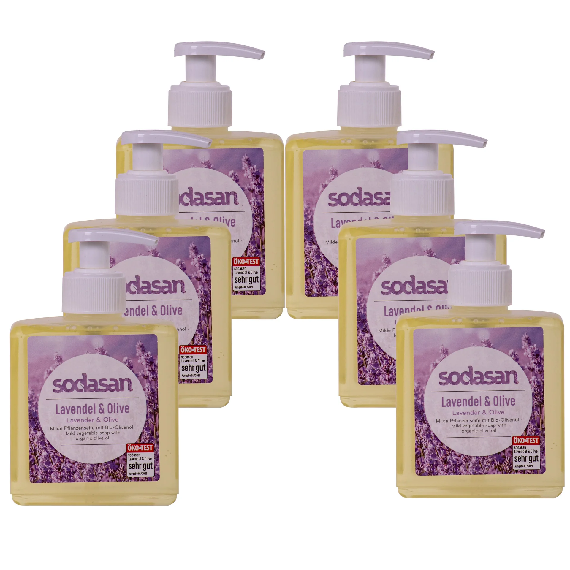 "Vloeibare zeep Lavendel-Olijf, 6 x 300 ml, plantaardige handzeep image"