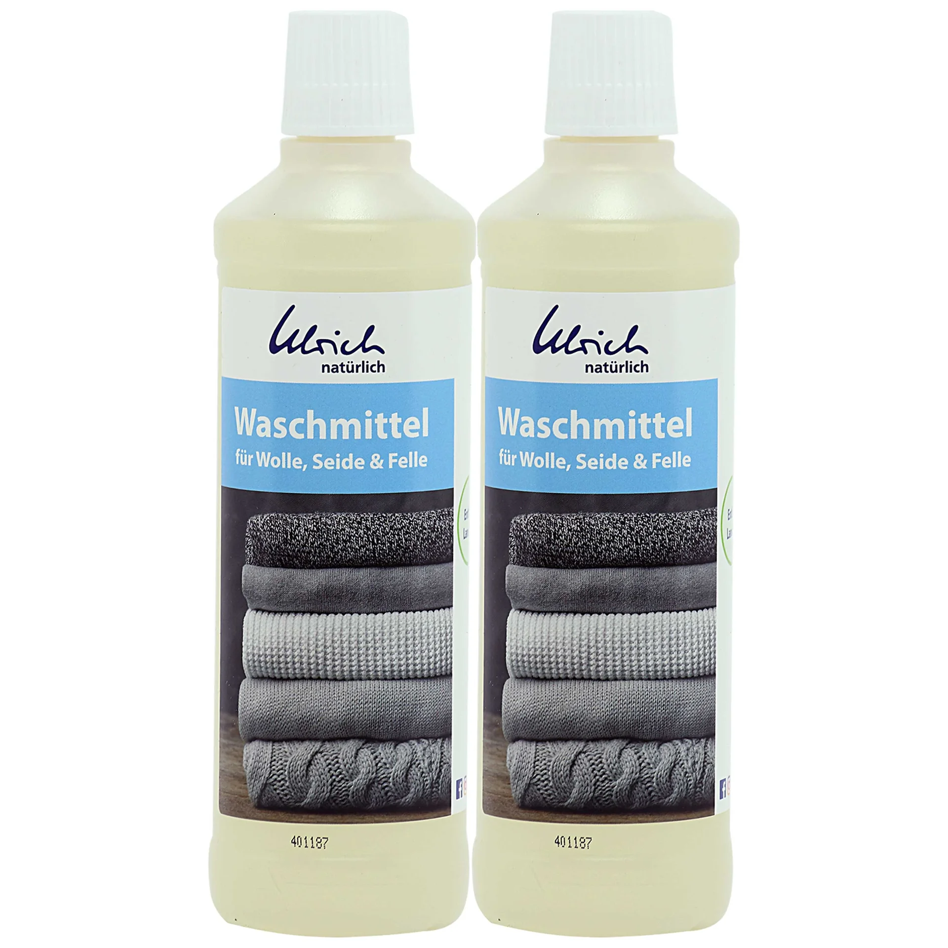 "Wasmiddel wol en zijde, 2 x 500 ml vloeibaar met lanoline, Wolwasmiddel image"