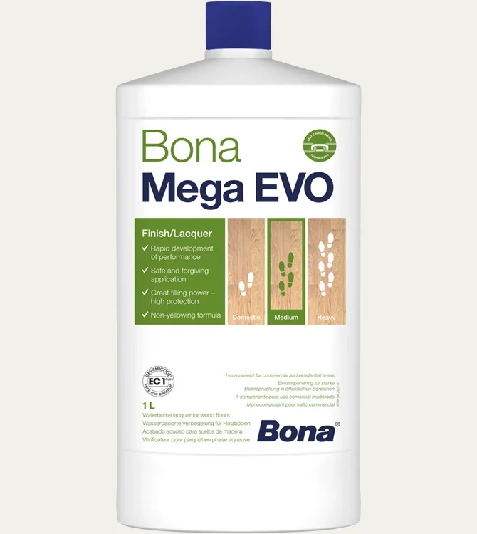 "Bona Mega Evo extra mat, Parketlak extra mat, 1 Liter, Houten vloer lak extra mat image"