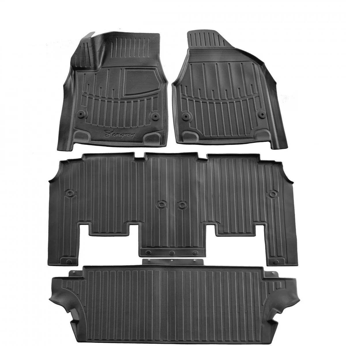 "Rubberen gummivoetmatten, 3D nauwsluitende automatten voor Chrysler Pacifica II 7-zitter image"
