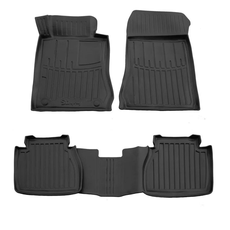 "Rubberen vloermatten set 3D, pasvorm, hoge rand, Mercedes W210 E (1995-2002) 2WD image"