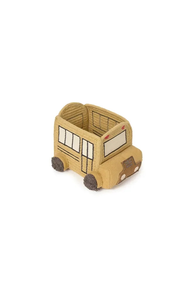 "Opbergmand kinderkamer, handgeweven mini schoolbus opbergmand, speelgoed opbergmand image"