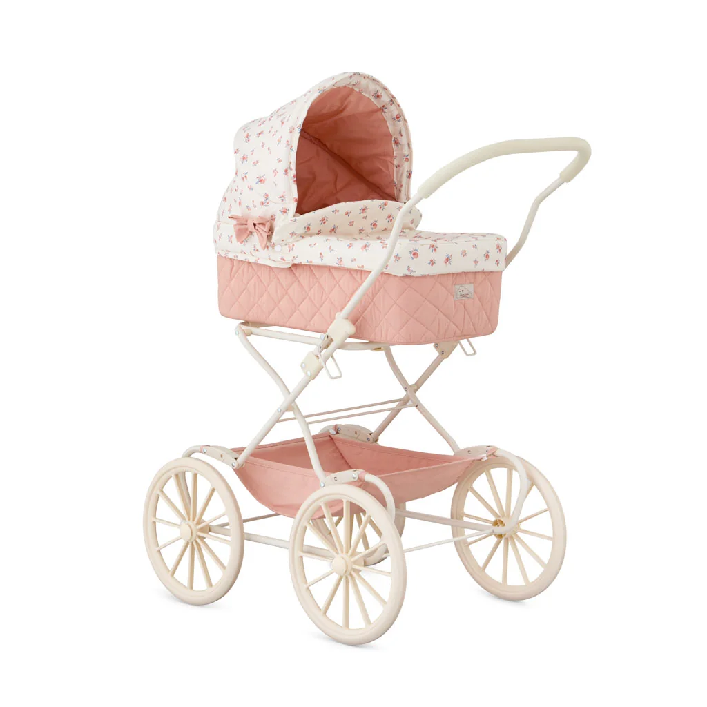 "Houten poppenwagen, poppenbuggy, poppenkinderwagen image"