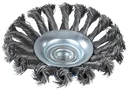 Conical brush, knotted, steel wire, Ø 115 mm, M14