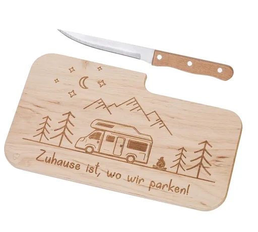"Snijplank 'Camping' met mes image"