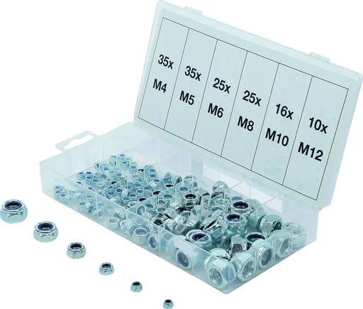 "Assortiment van zeskantige zelfborgende moeren, 146 stuks image"