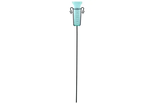 "Rain gauge with metal ground spike image"