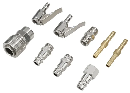 "Compressed air connection and connector set, 9 pieces image"
