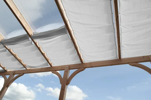 "Wit zonzeil met touwspanning 330 x 96 cm image"
