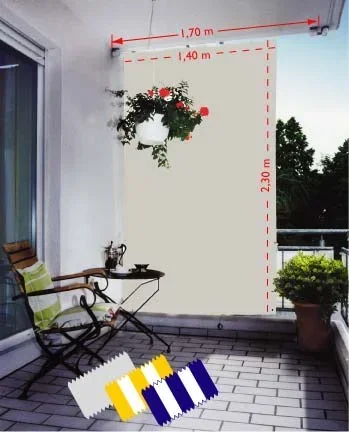 "Verticale zonwering, wit, 230 x 140 cm image"