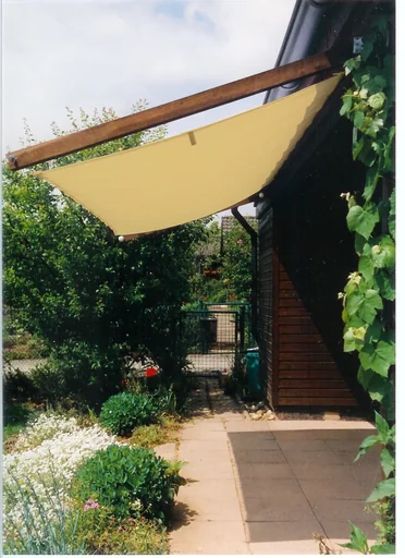 "Zonnedoek gespannen met touwen, ivoor, 270 x 140 cm image"