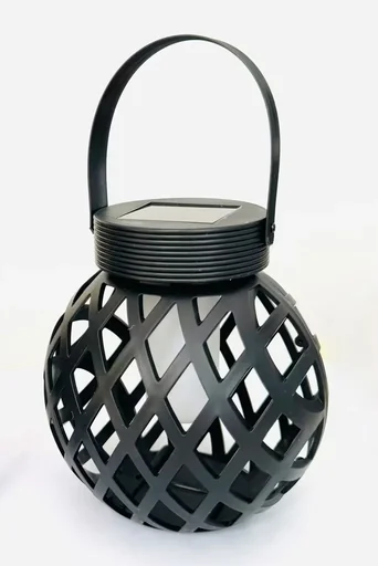 "Zonne-energie LED tafellantaarn, ruit met vlameffect image"