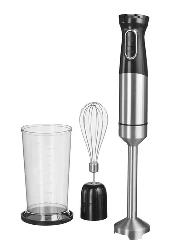 "Power hand blender set 1500 watts stainless steel, including mixing bowl & whisk image"