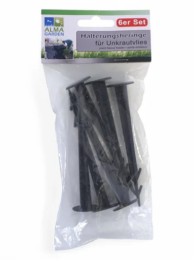 "Weed control fabric mounting pegs black set of 6 image"