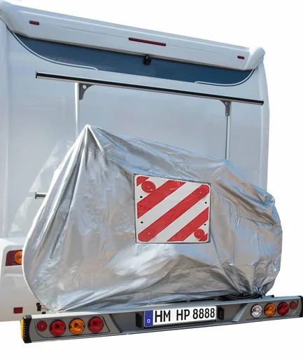 "Fietsbeschermhoes met vak voor waarschuwingsbord image"
