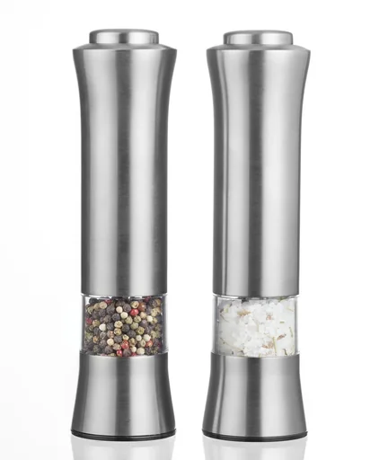 "Electric salt and pepper mill set with LED light image"