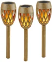 Bamboe zonnevlamblamp, set van 3