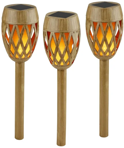 "Bamboe zonnevlamblamp, set van 3 image"