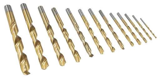 "HSS spiraalboor set, titanium gecoat, 13-delig image"