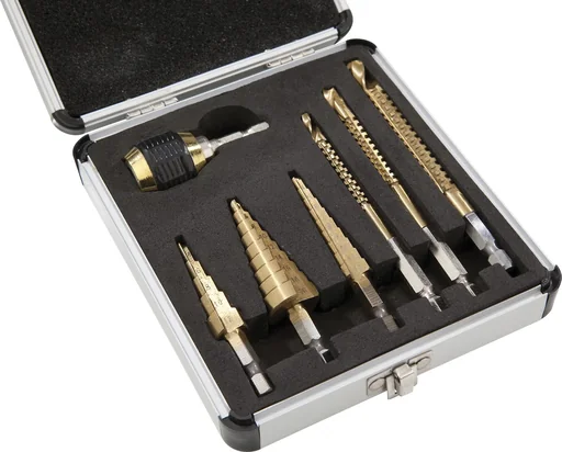 "7-delige set titaangecoate HSS-trap- en freesboren image"