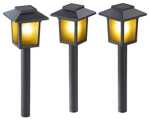 "Zonnelantaarn met vlameffect, set van 3 stuks image"