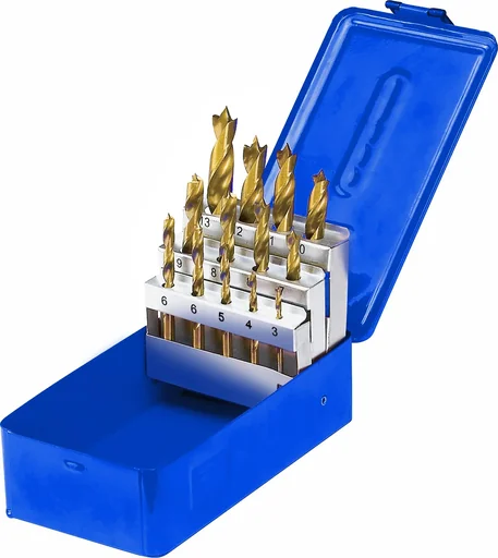 "Wood drill set, titanium coated, 13-piece image"