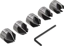 Countersink bit set for drills, 5 pieces