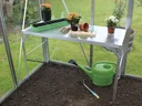 Aluminum table, color 1 shelf, color HKP, color emerald