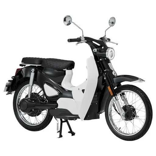 "Elektrische scooter / retro-bromfiets "Turin" 45 km/h zwart/wit image"