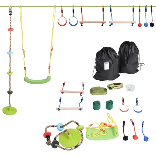 "Children's climbing set with many accessories, multicolored image"