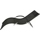 Garden lounger sun lounger with cushion relaxation lounger ergonomic weatherproof aluminum black 168 x 63 x 68 cm