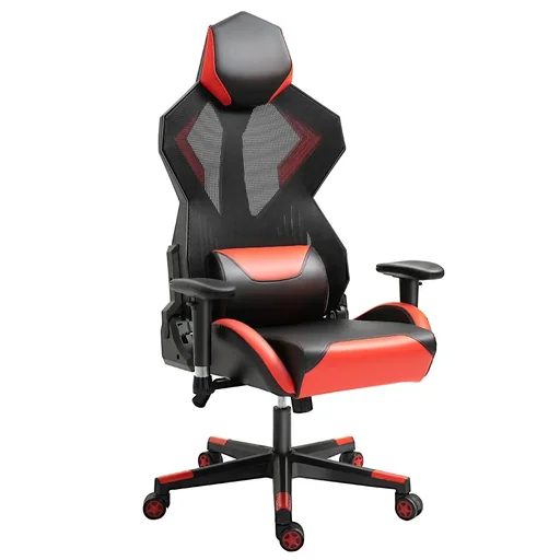 "Gaming chair office chair desk chair ergonomic design racing style modern height adjustable foam nylon PU leather image"