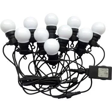 "10-meter LED cable with plug, including 20x 0.5W LED bulbs, 6000K daylight white, 600 lumens, IP44 image"