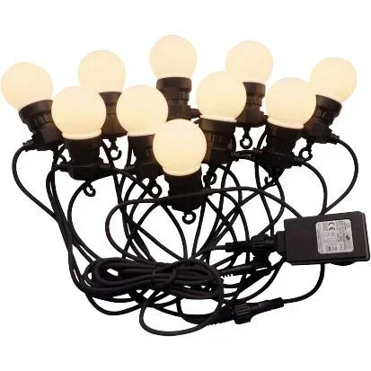 "VT-71020 LED lanyard 10 meters with plug, including 20x 0.5W LED bulbs, 3000K warm white, 600 lumens, IP44 image"