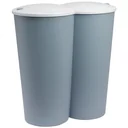 Dual waste bin for separating plastic waste blue 2x25L