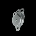 Stainless steel pulley, double, Ø 76 mm