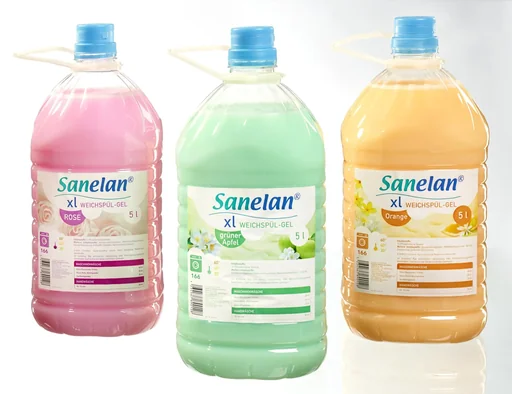 "Fabric softener gel green apple, 5 l including dosing cup and tap image"